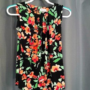 Calvin Klein floral sleeveless blouse